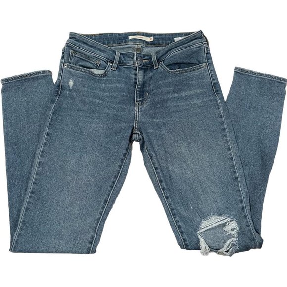 Distressed Levi Skinny Jeans Size 27/ US 4 - Picture 2 of 4